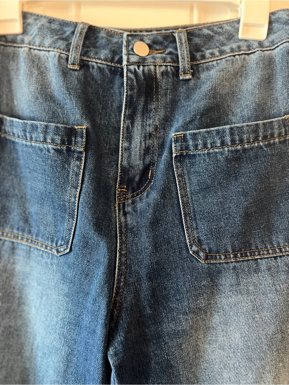 Sage & Fig Braided-Trim Wide Leg Jeans in Dark Blue Medium - Picture 3 of 14